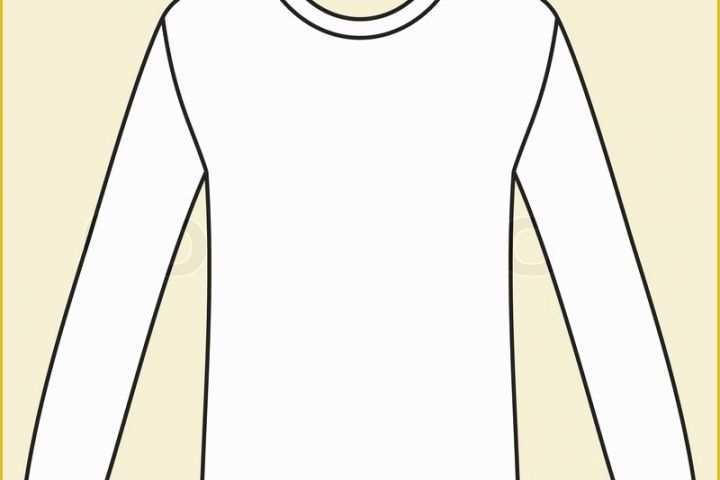 Long Sleeve T Shirt Template Vector Free Of Black Long Sleeved T Shirt Template Stock Vector