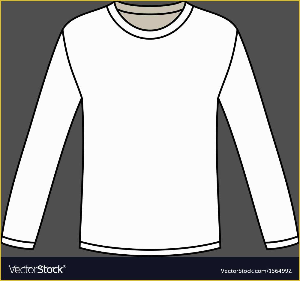Long Sleeve T Shirt Template Vector Free Of Blank Long Sleeved T Shirt Template Royalty Free Vector