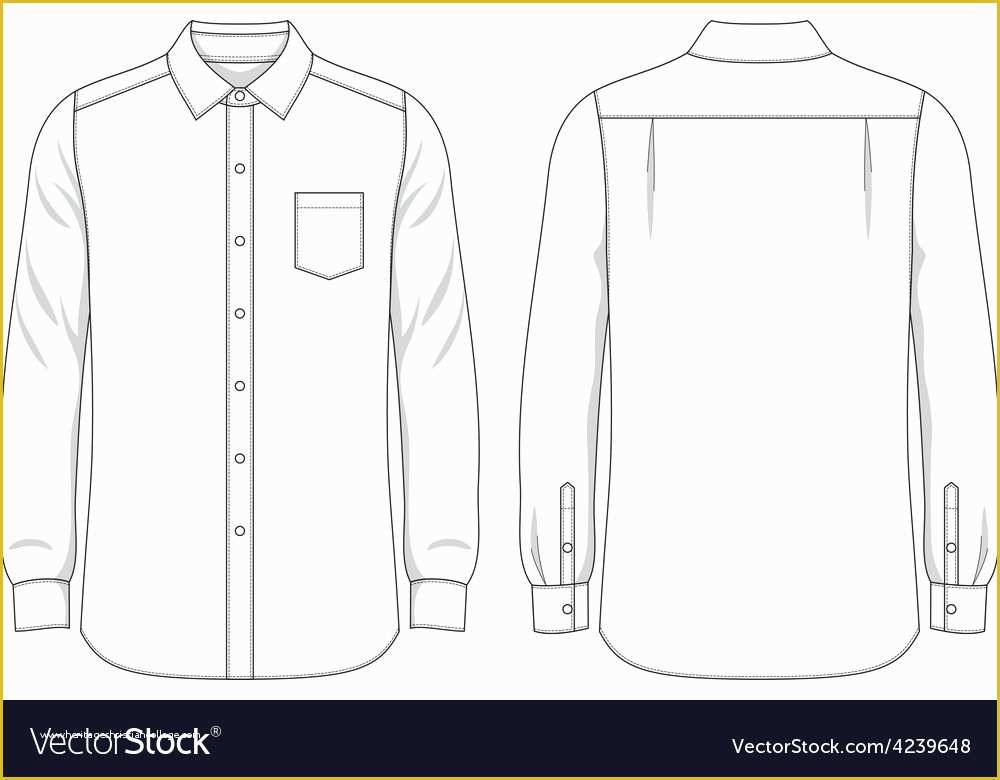 Long Sleeve T Shirt Template Vector Free Of Blank Mens Shirt Royalty Free Vector Image Vectorstock