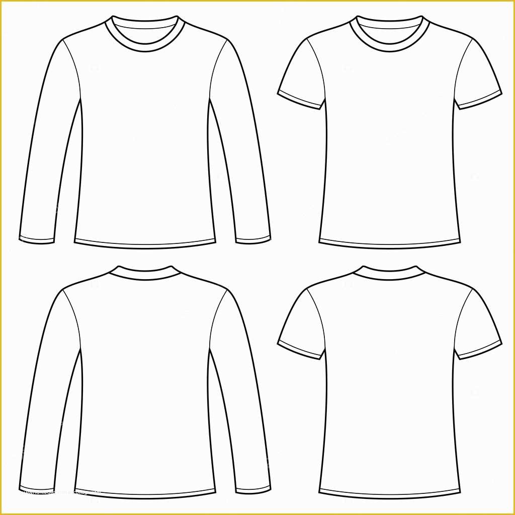 Long Sleeve T Shirt Template Vector Free Of Long Sleeved T Shirt and T Shirt Template — Stock Vector