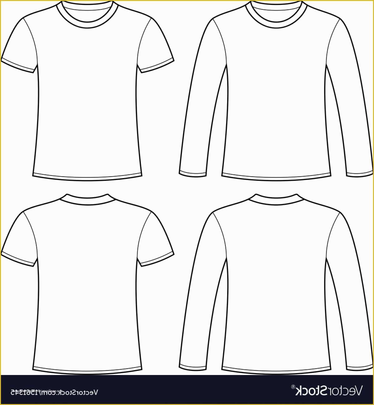 Long Sleeve T Shirt Template Vector Free Of Long Sleeved T Shirt and T ...