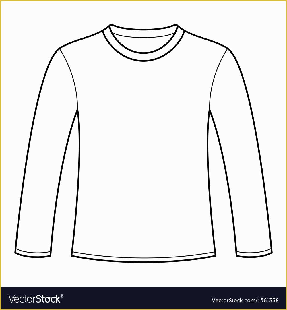 Long Sleeve T Shirt Template Vector Free Of Long Sleeved T Shirt Template Royalty Free Vector Image