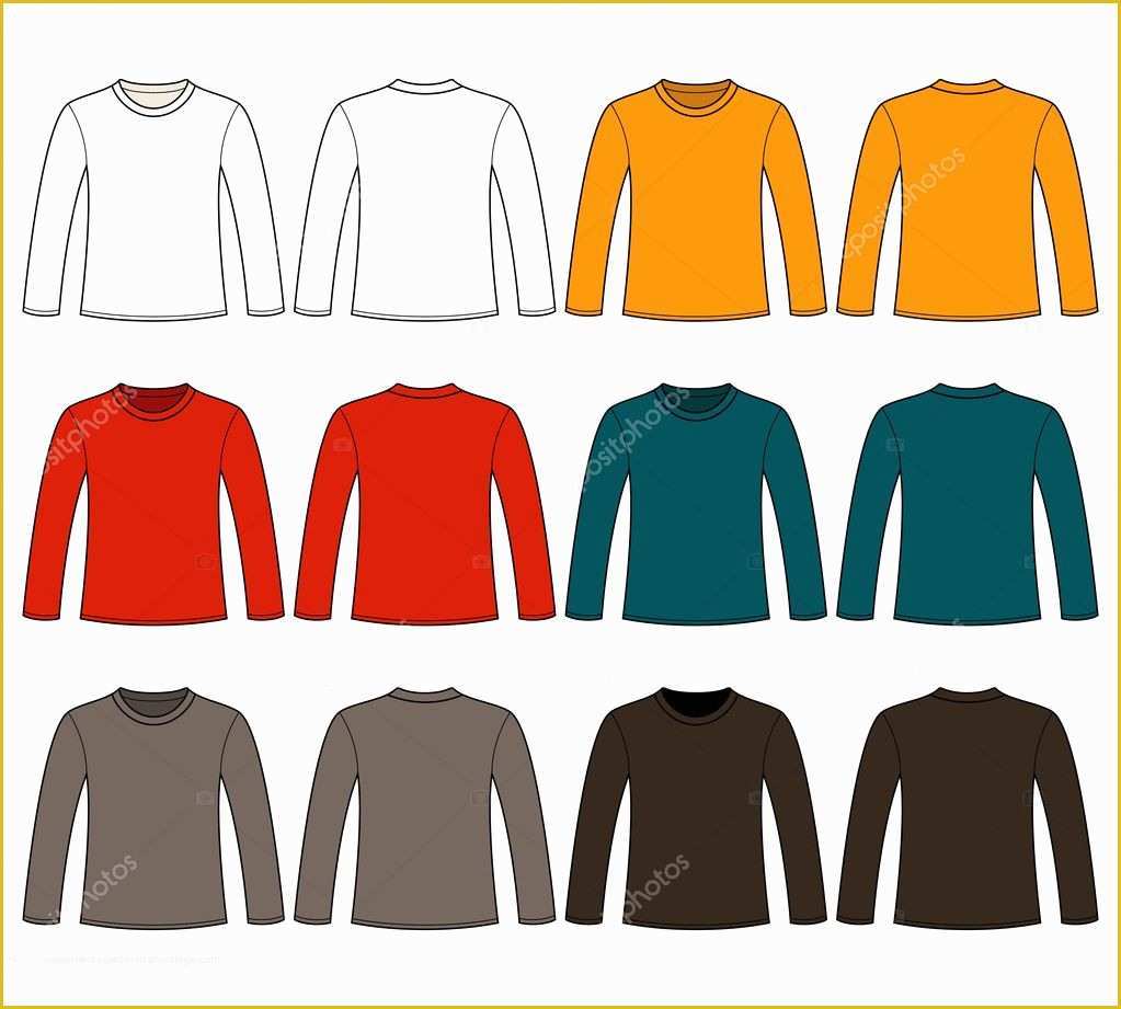 Long Sleeve T Shirt Template Vector Free Of Long Sleeved T Shirt Template — Stock Vector © Nikolae