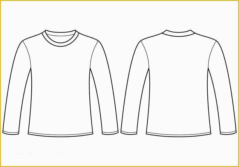 Long Sleeve T Shirt Template Vector Free Of Long Sleeved T Shirt Template Stock Vector