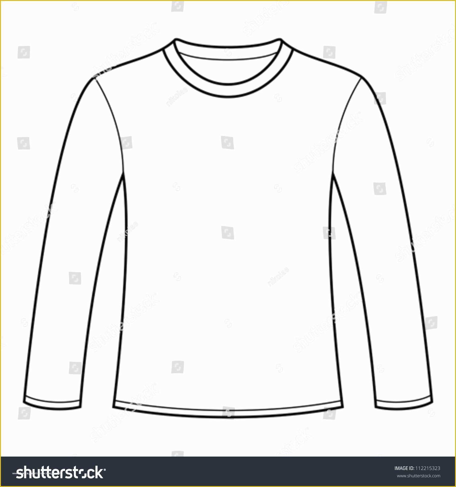 Long Sleeve T Shirt Template Vector Free Of Longsleeved Tshirt Template Stock Vector