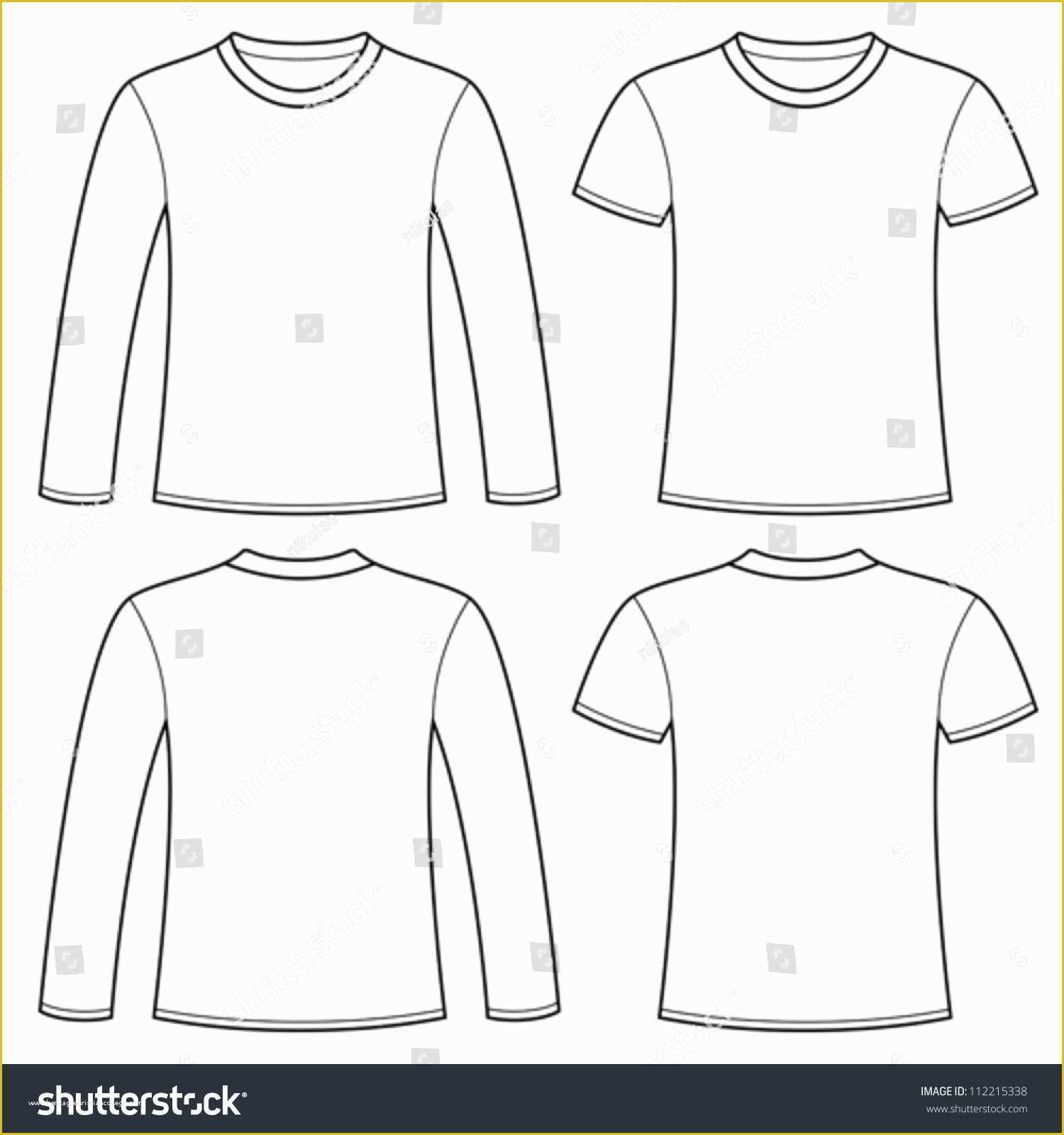 Long Sleeve T Shirt Template Vector Free Of Longsleeved Tshirt Tshirt ...