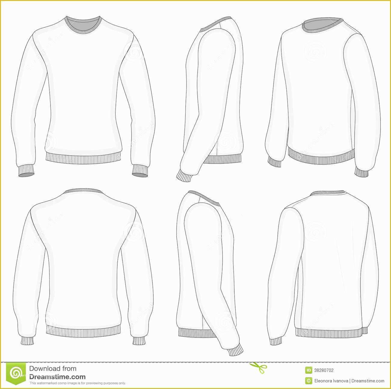 Long Sleeve T Shirt Template Vector Free Of Men S White Long Sleeve T Shirt Stock Vector