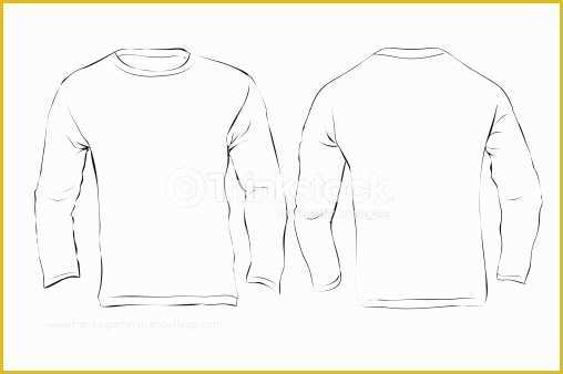 Long Sleeve T Shirt Template Vector Free Of Mens Long Sleeved Tshirt Template White Color Vector Art