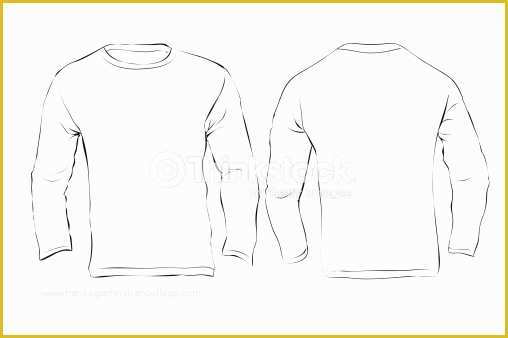 Long Sleeve T Shirt Template Vector Free Of Mens Long Sleeved Tshirt Template White Color Vector Art