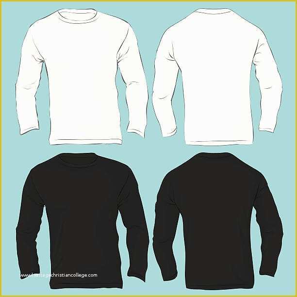 Long Sleeve T Shirt Template Vector Free Of Royalty Free Long Sleeve T Shirt Template Clip Art Vector