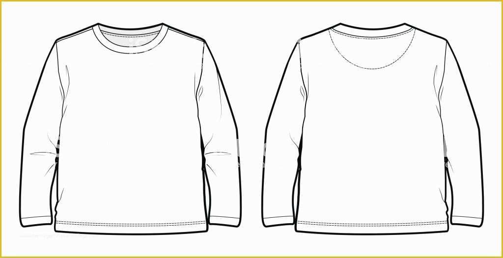 Long Sleeve T Shirt Template Vector Free Of White Longsleeved Tshirt ...