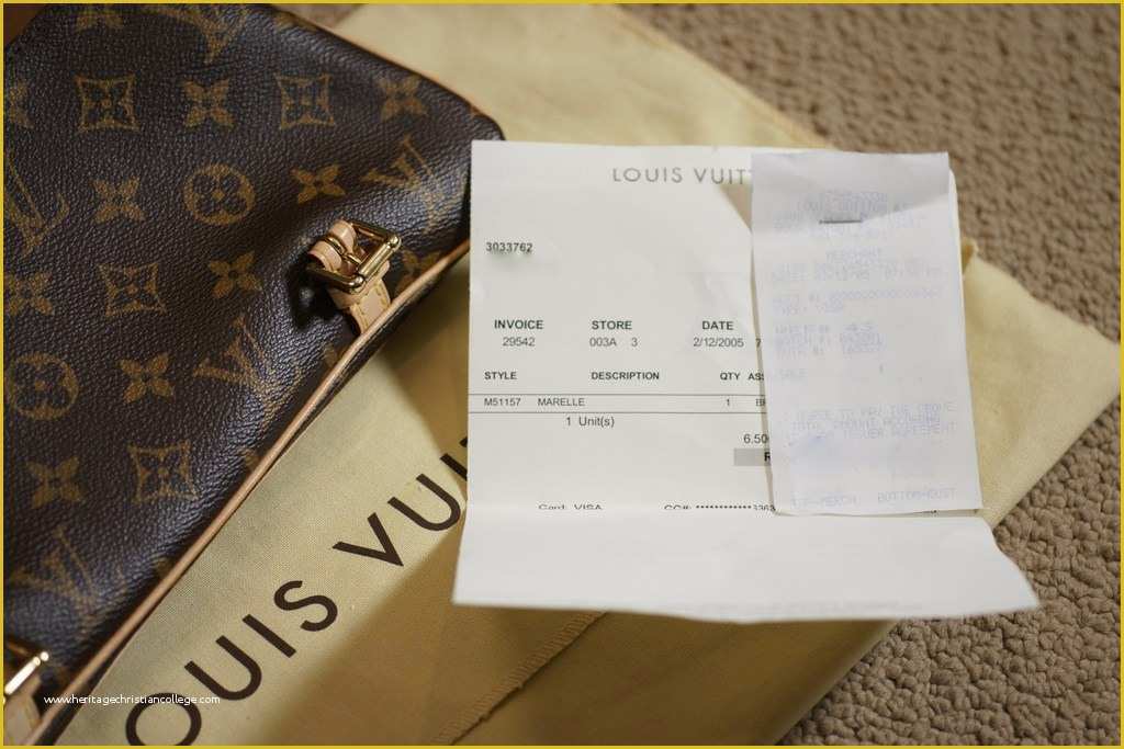 Louis Vuitton Receipt  Natural Resource Department