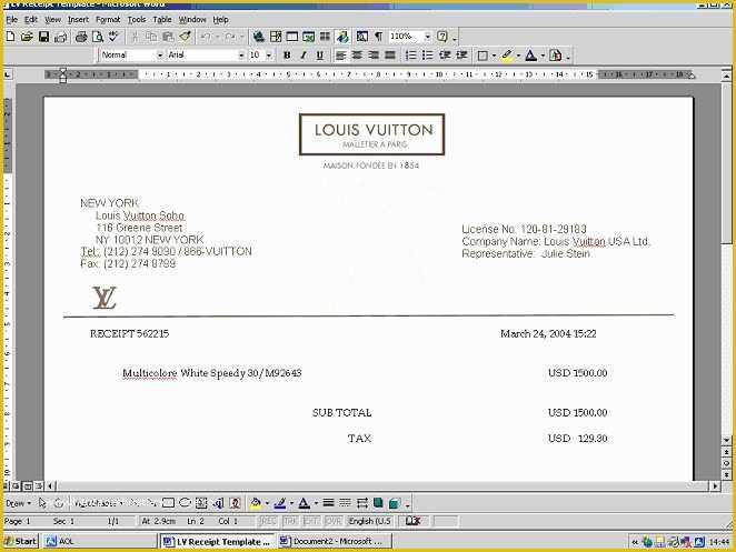Louis Vuitton Receipt Template Free Of Best S Of Free Receipt Maker Template Receipt Maker