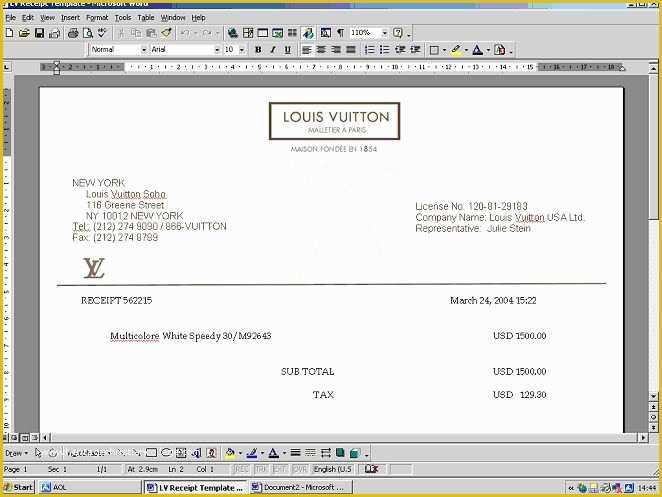 Louis Vuitton Receipt Template Free Of Best S Of Free Receipt Maker Template Receipt Maker ...