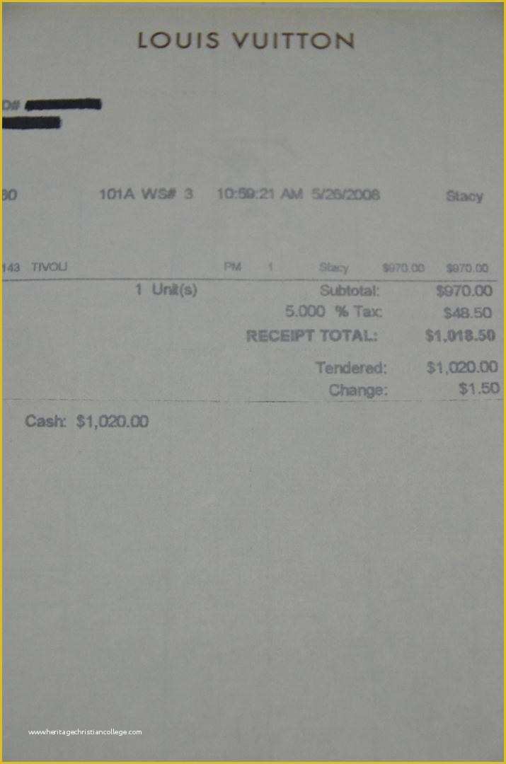 Louis Vuitton Receipt Template Free Of Lv M with Receipt for Sale