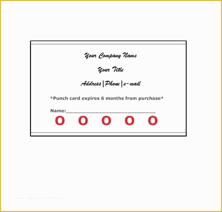 Loyalty Card Template Free Microsoft Word Of 30 Printable Punch Reward Card Templates [ Free]