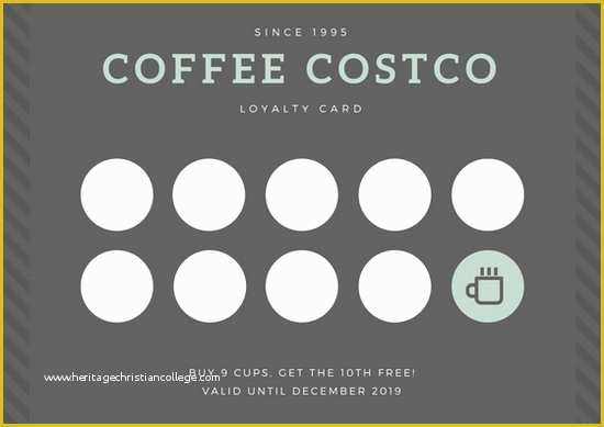 Loyalty Card Template Free Microsoft Word Of Gray Coffee Loyalty Card Templates by Canva