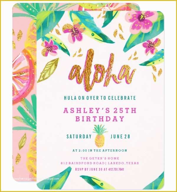 Luau Invitations Templates Free Of 14 Luau Invitation Designs & Templates Psd Ai