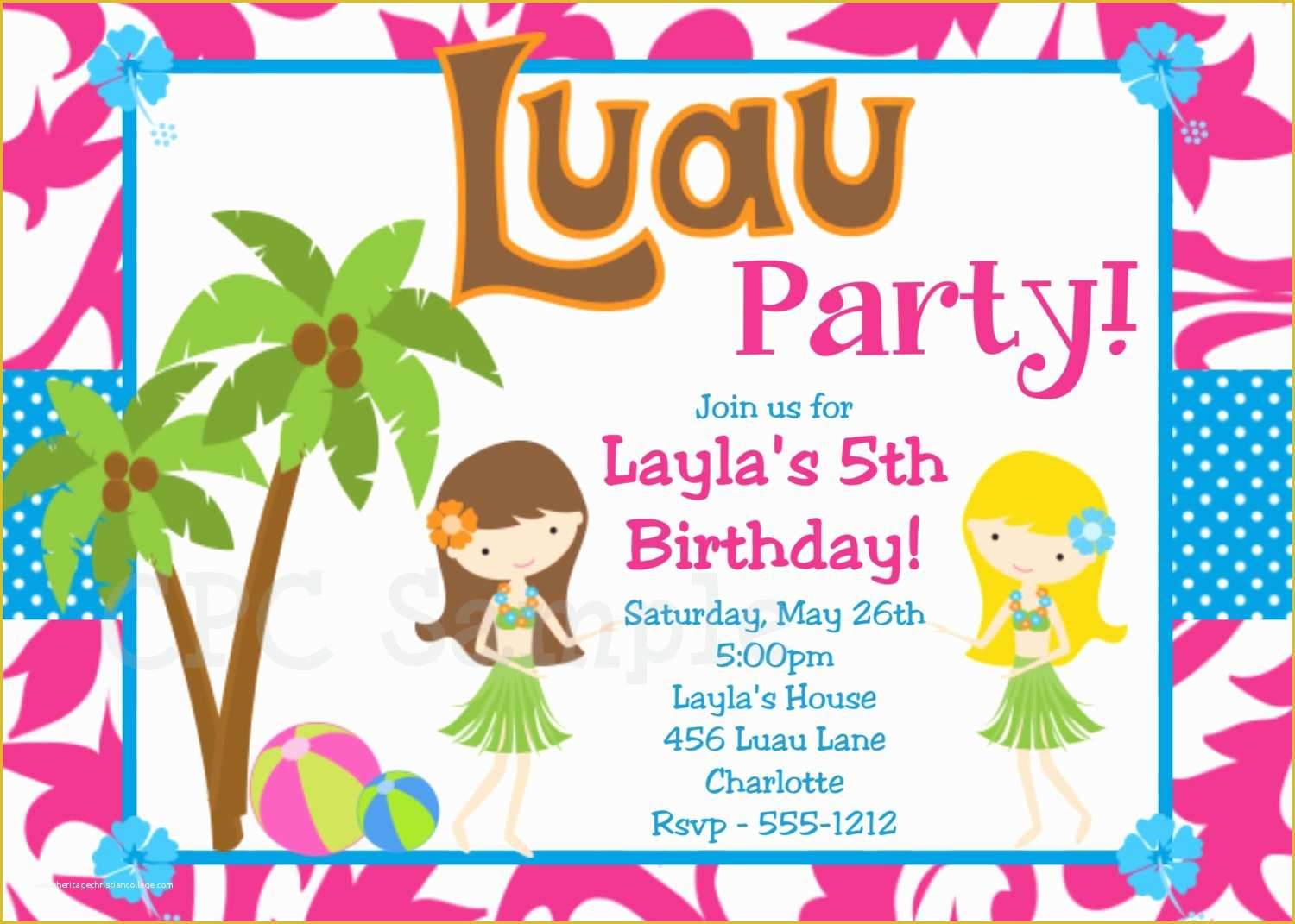 Luau Invitations Templates Free Of 20 Luau Birthday Invitations Designs