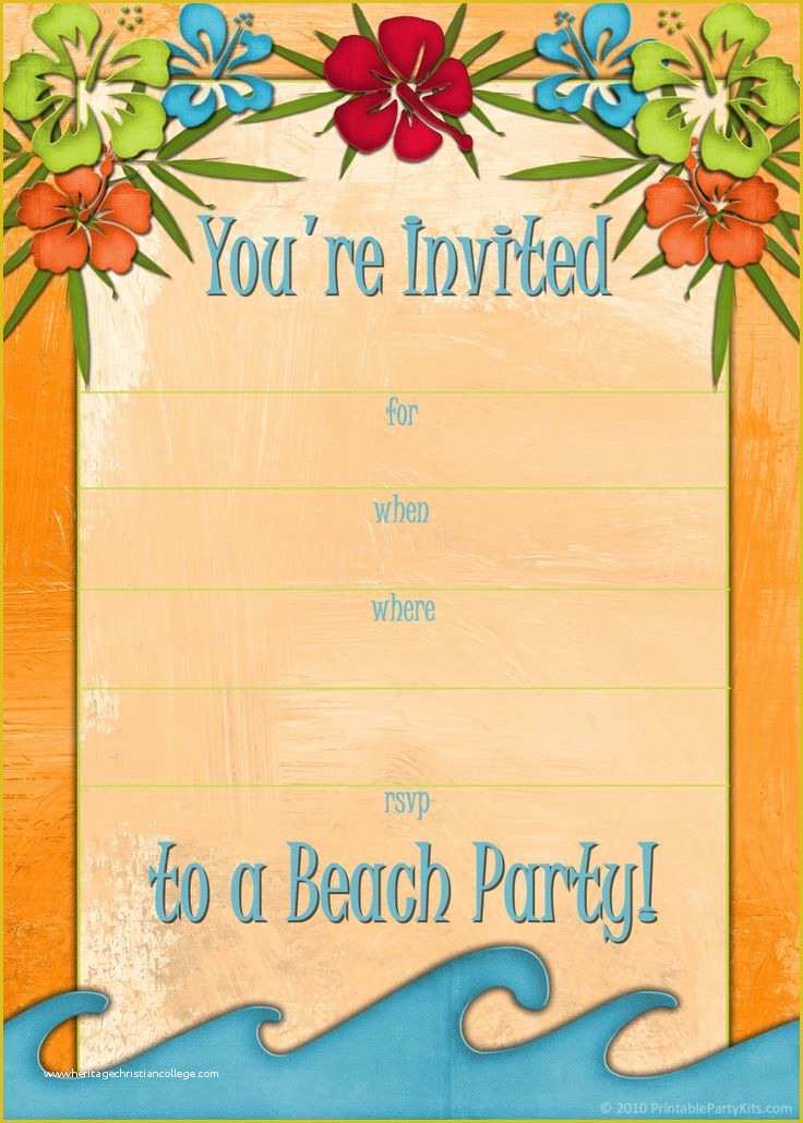 Luau Invitations Templates Free Of Free Printable Luau Birthday Invitations Party Xyz