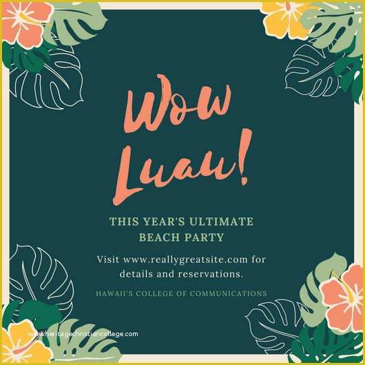 Luau Invitations Templates Free Of Luau Invitation Templates Canva