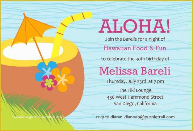 Luau Invitations Templates Free Of Luau Party Invitations Template