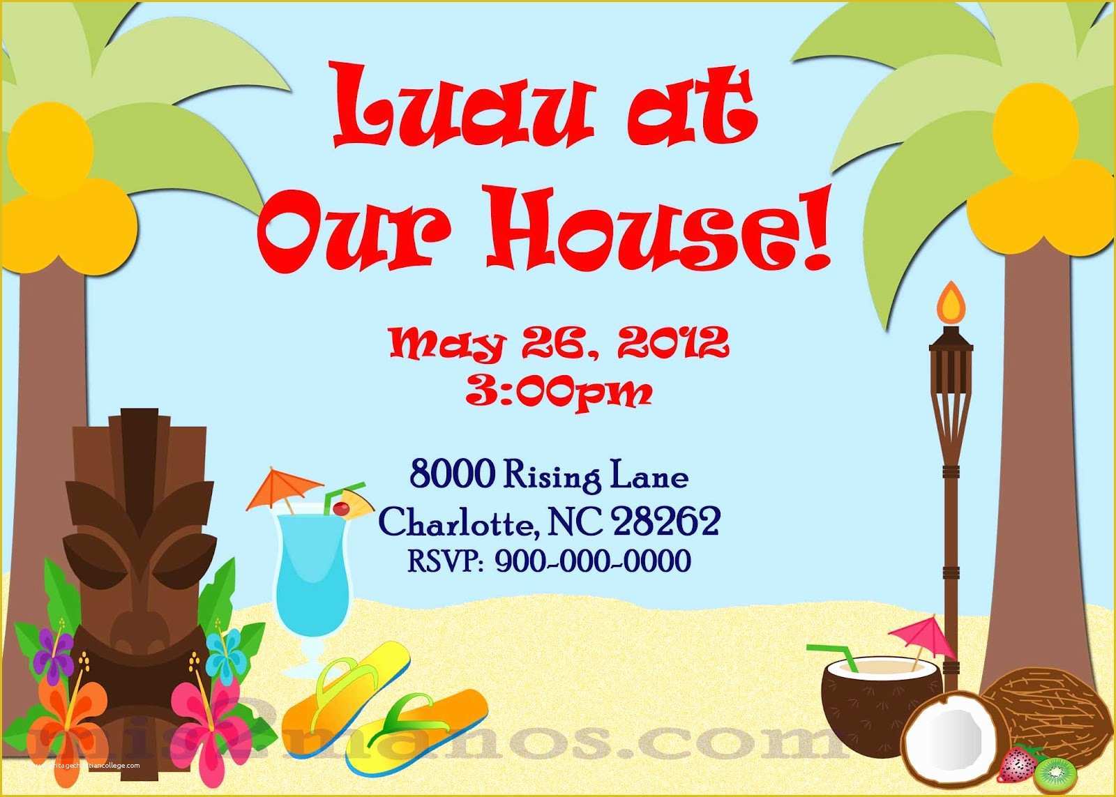 Luau Invitations Templates Free Of Mis 2 Manos Made by My Hands Beach Party Luau Invitations