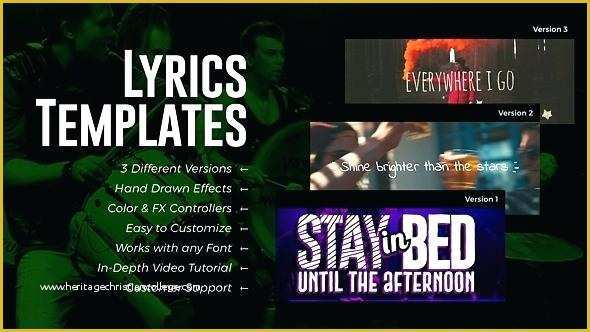 Lyric Video Template Free Of Free after Effects Templates format Lyric Video Template
