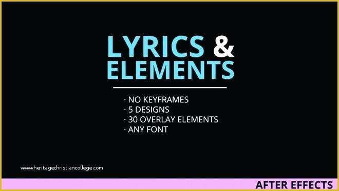 Lyric Video Template Free Of Free after Effects Title Template New Best Lyric Video