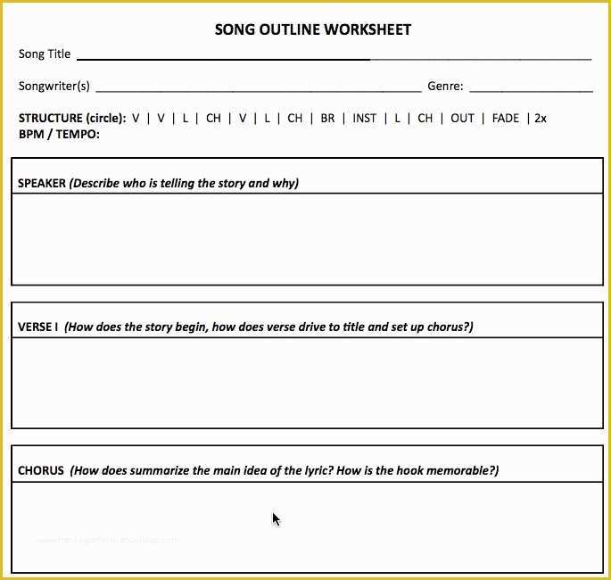 Lyric Video Template Free Of How to Write A song Worksheet Kids