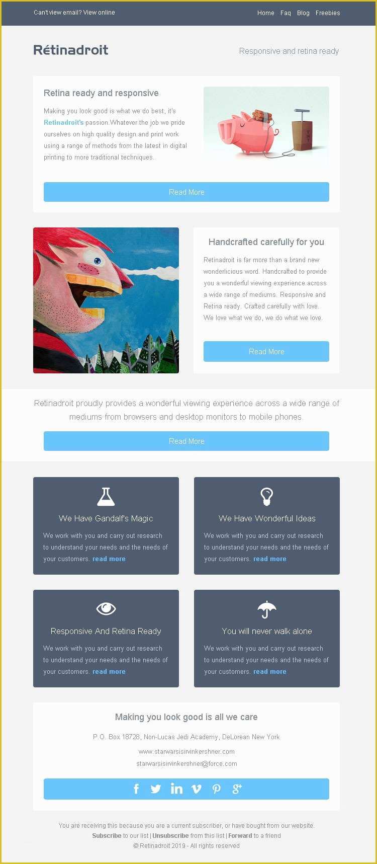 Mailchimp Free HTML Email Templates Of Responsive Email Template & Invoice Template Mailchimp