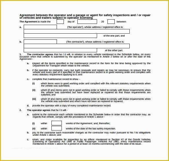 Maintenance Contract Template Free Of 14 Maintenance Contract Templates to Download for Free