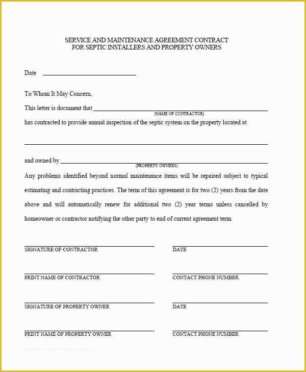 Maintenance Contract Template Free Of 15 Maintenance Contract Templates Pages Word Docs