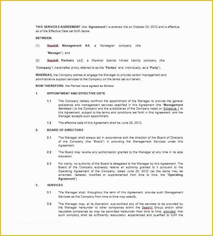Maintenance Contract Template Free Of 50 Professional Service Agreement Templates & Contracts