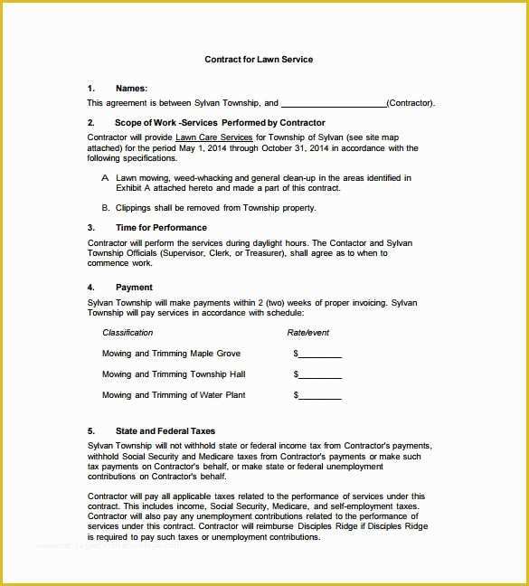 Maintenance Contract Template Free Of 7 Lawn Service Contract Templates – Free Word Pdf