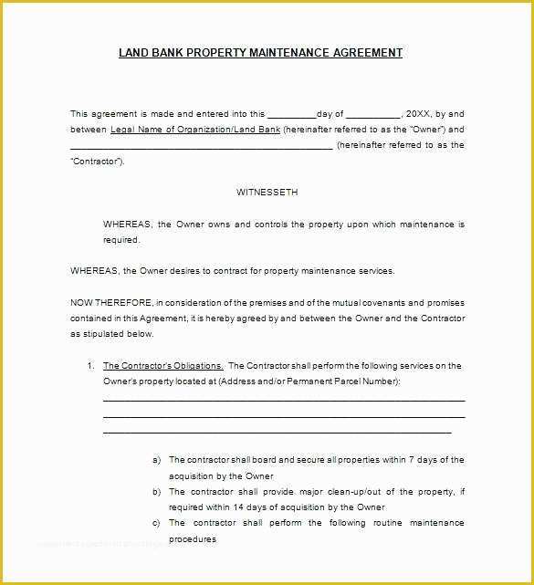 Maintenance Contract Template Free Of Maintenance Service Contract Sample – Trezvost