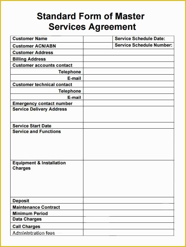 Maintenance Contract Template Free Of Master Service Agreement 15 Download Free Documents In