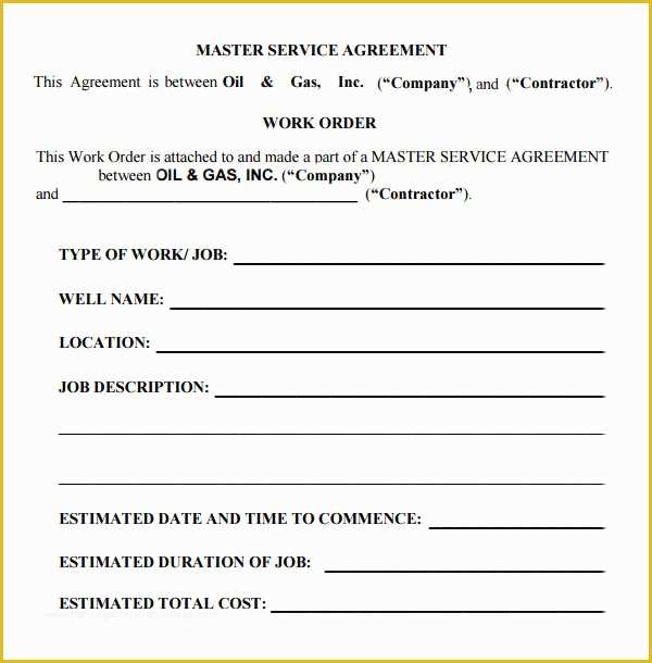 Maintenance Contract Template Free Of Master Service Agreement 15 Download Free Documents In