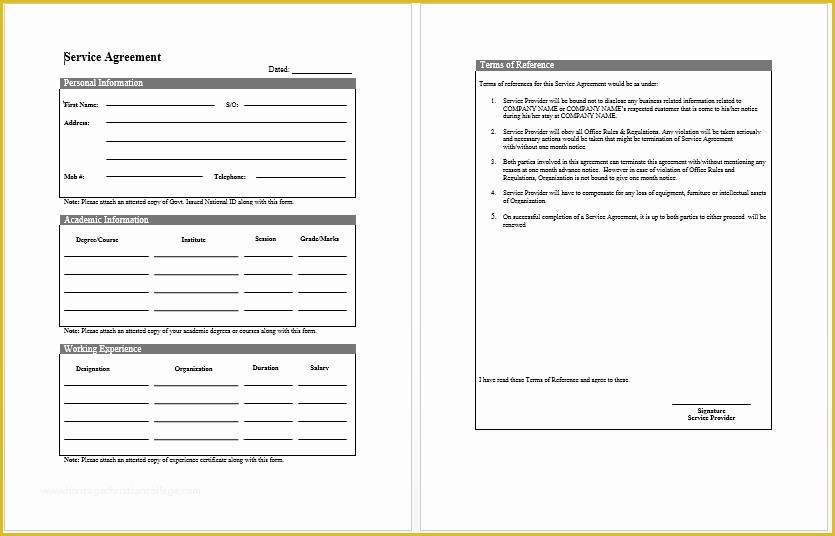 Maintenance Contract Template Free Of Service Contract Template Microsoft Word Templates