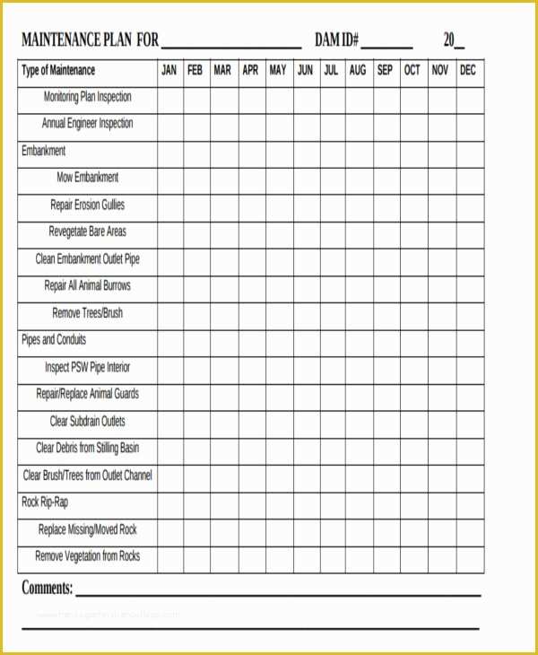 Maintenance Plan Template Free Download Of 6 Annual Maintenance Schedule Templates Free Word Pdf