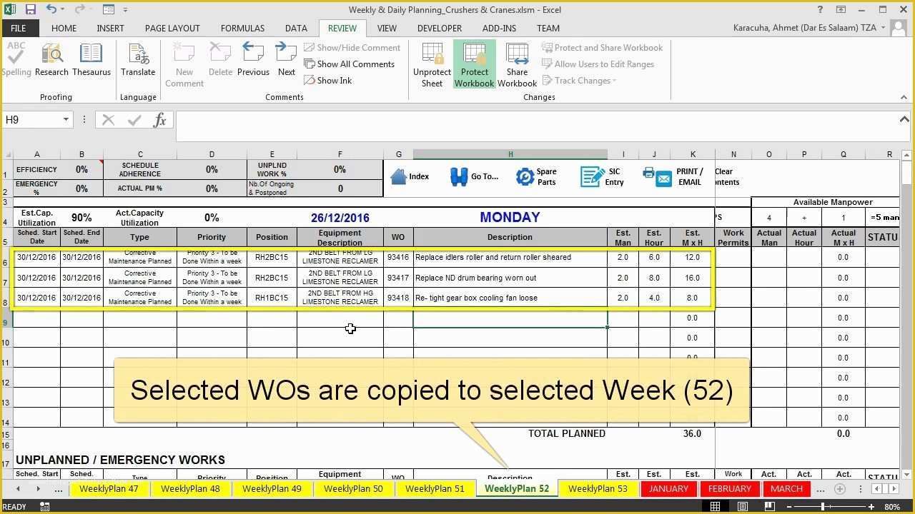 Maintenance Plan Template Free Download Of Features Maintenance Planning and Scheduling Excel