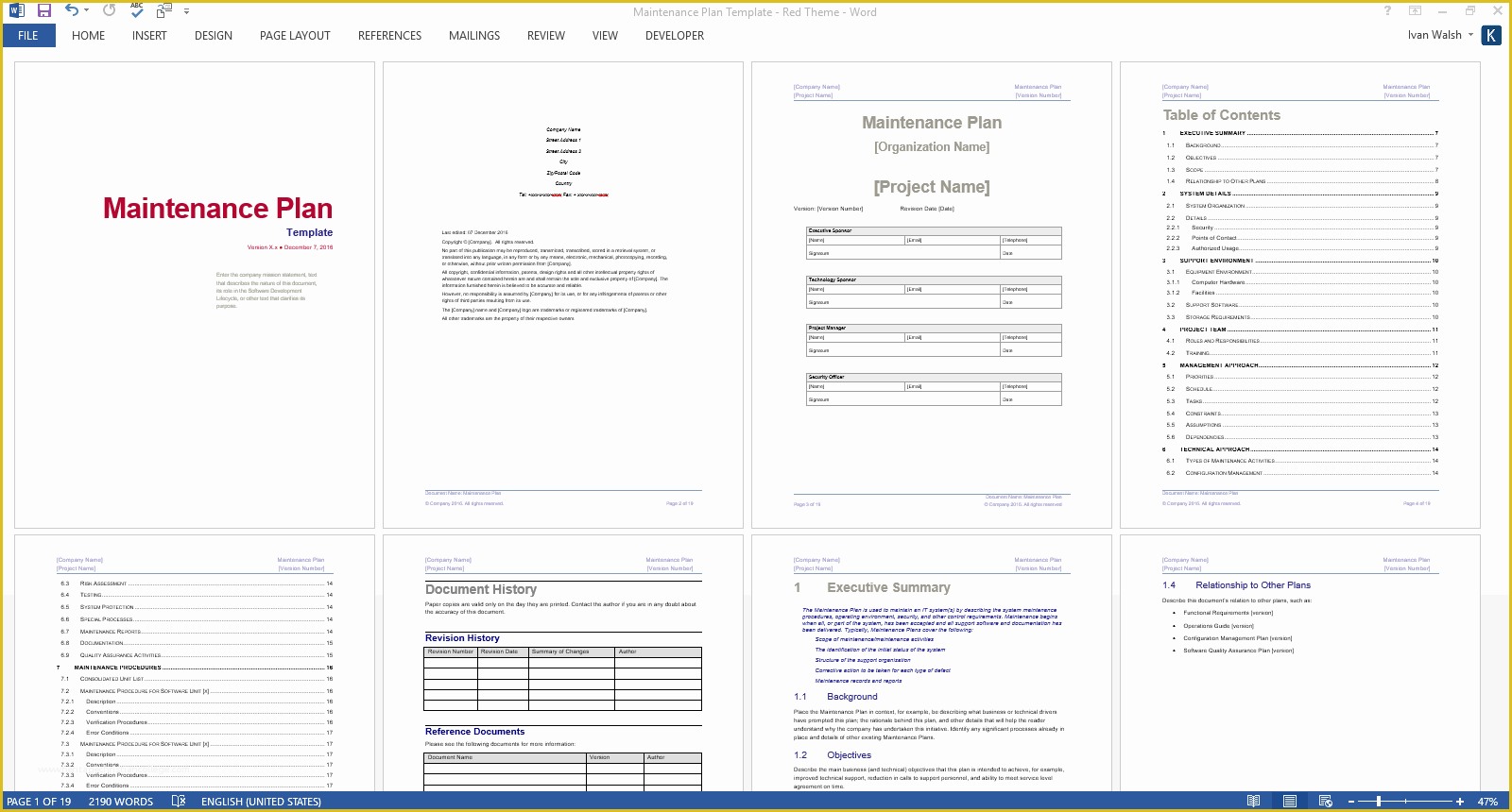 Maintenance Plan Template Free Download Of Maintenance Plan Template