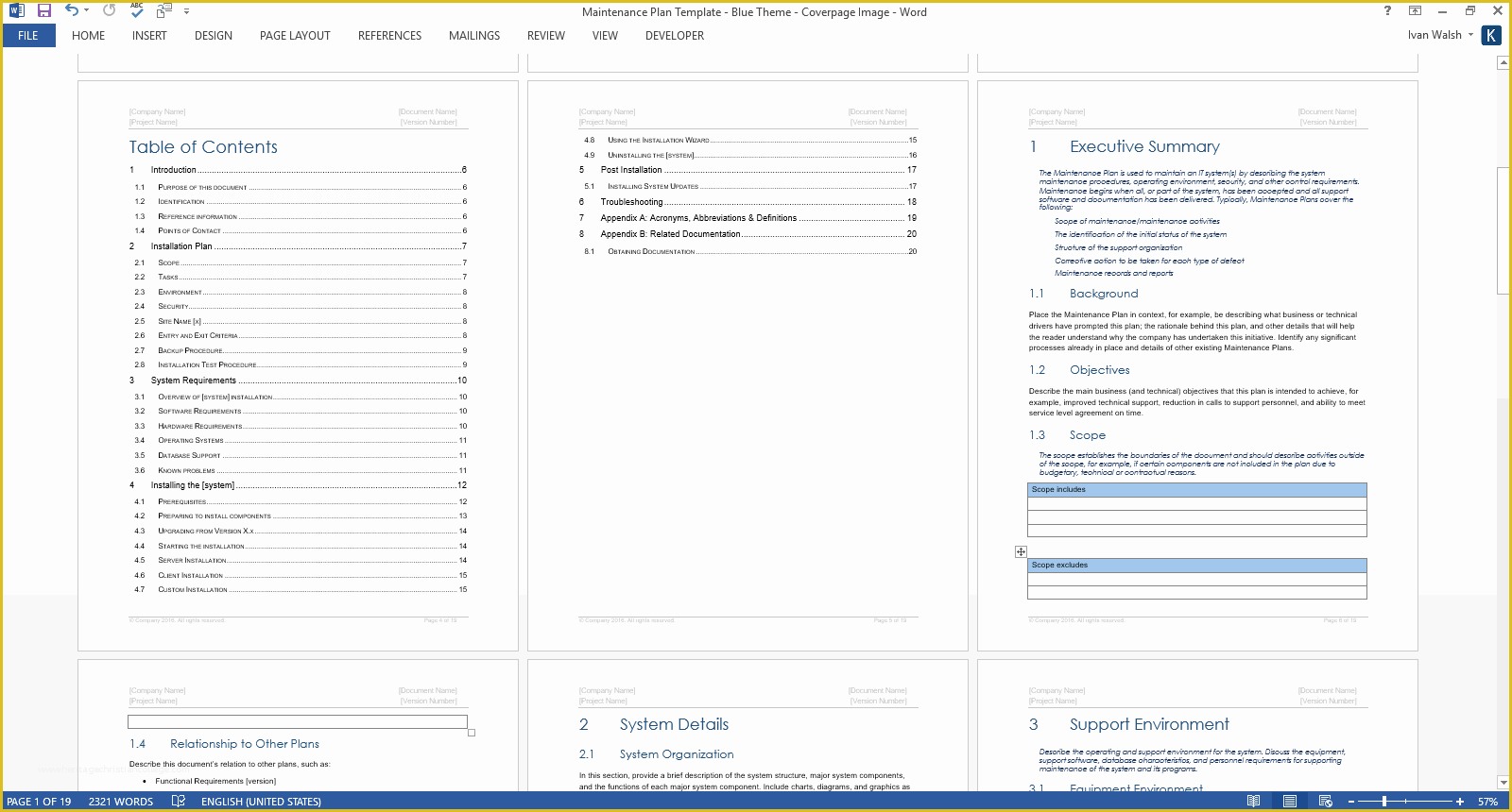 Maintenance Plan Template Free Download Of Maintenance Plan Template