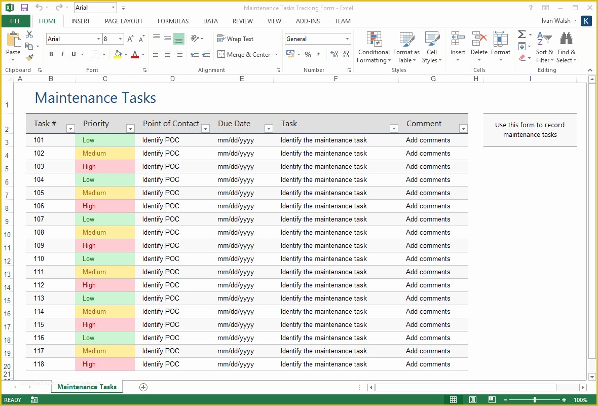 Maintenance Plan Template Free Download Of Maintenance Plan Template