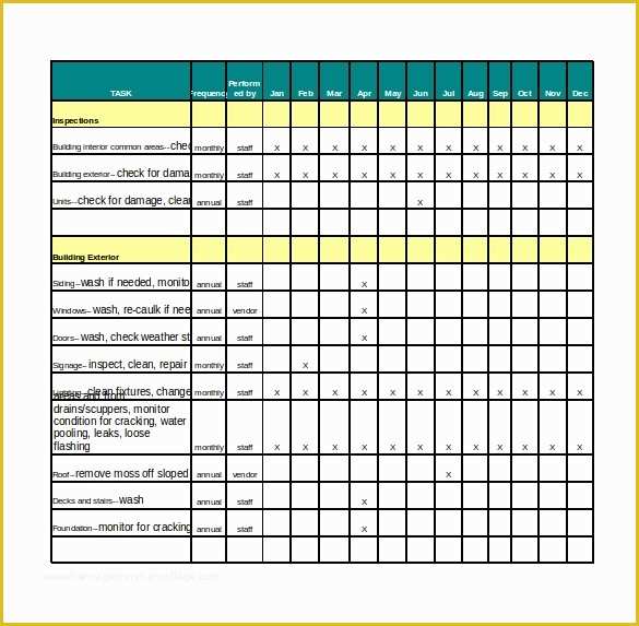 Maintenance Plan Template Free Download Of Preventive Maintenance Spreadsheet Template Pertamini