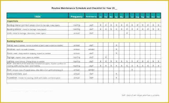 Maintenance Plan Template Free Download Of Preventive Maintenance Template Excel if You Desire to