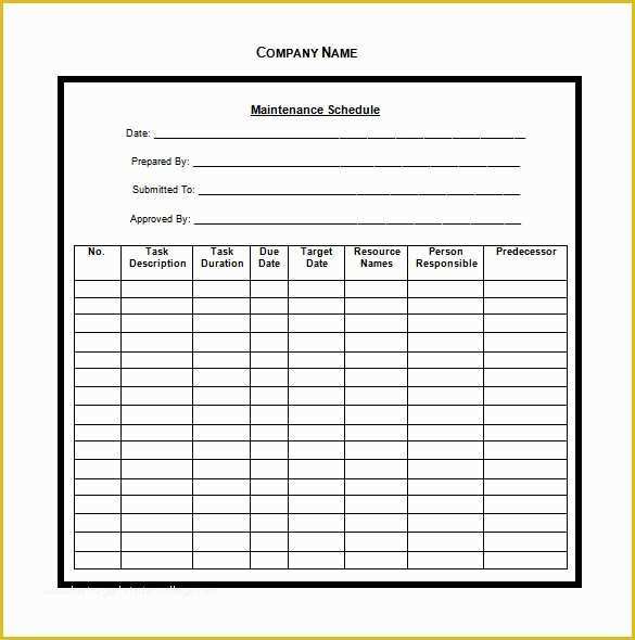 Maintenance Plan Template Free Download Of Vehicle Maintenance Schedule Templates 10 Free Word