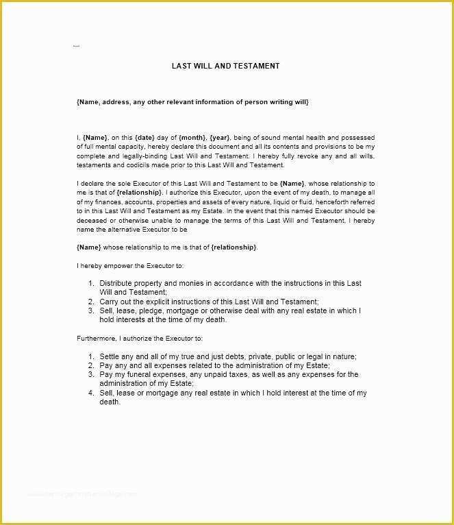 Make A Will for Free Template Of 39 Last Will and Testament forms & Templates Template Lab