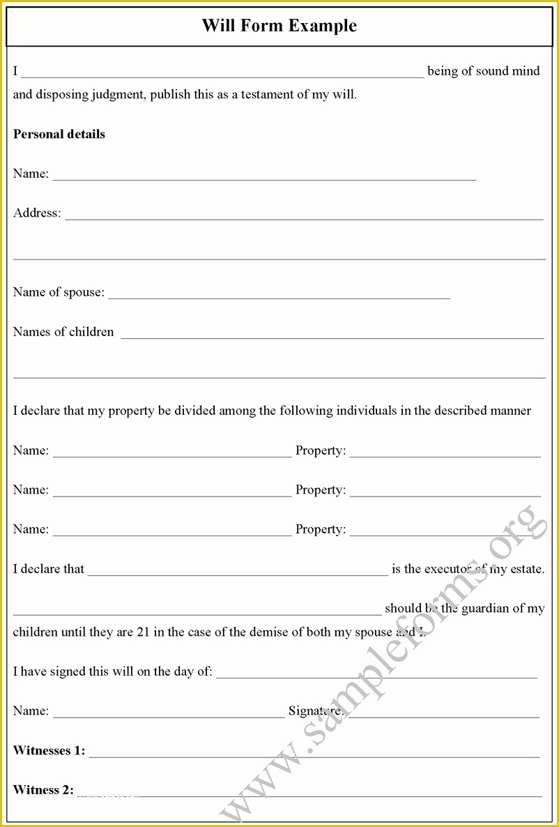 Make A Will for Free Template Of Best S Of Will Template Downloadable form Last Will