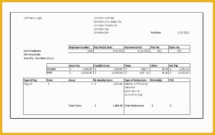 Make Paycheck Stubs Templates Free Of Printable Pay Stub Template Unique Create Paycheck Free